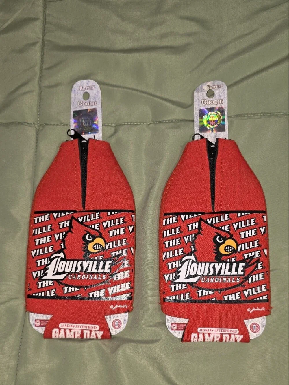 Louisville Cardinals Bottle Cooler Koozies- Set of 2